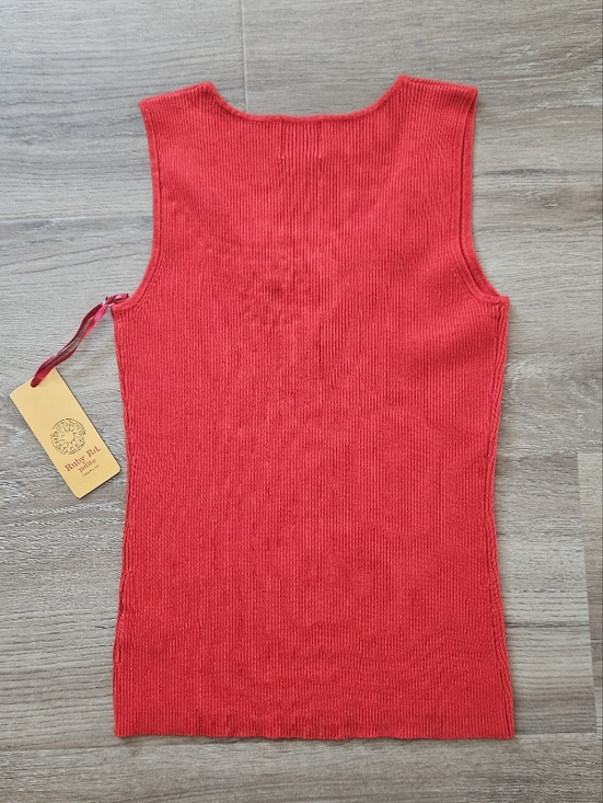 Ruby Rd Red Beaded Ribbed Tank Top Size L - Picture 8 of 8